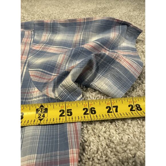 Peter Millar Men’s XL Short Sleeve Plaid Shirt Seaside Cotton Silk Blend - Picture 3 of 5